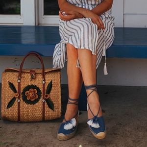 Soludos Suede and Tassle Espadrilles Sz 8